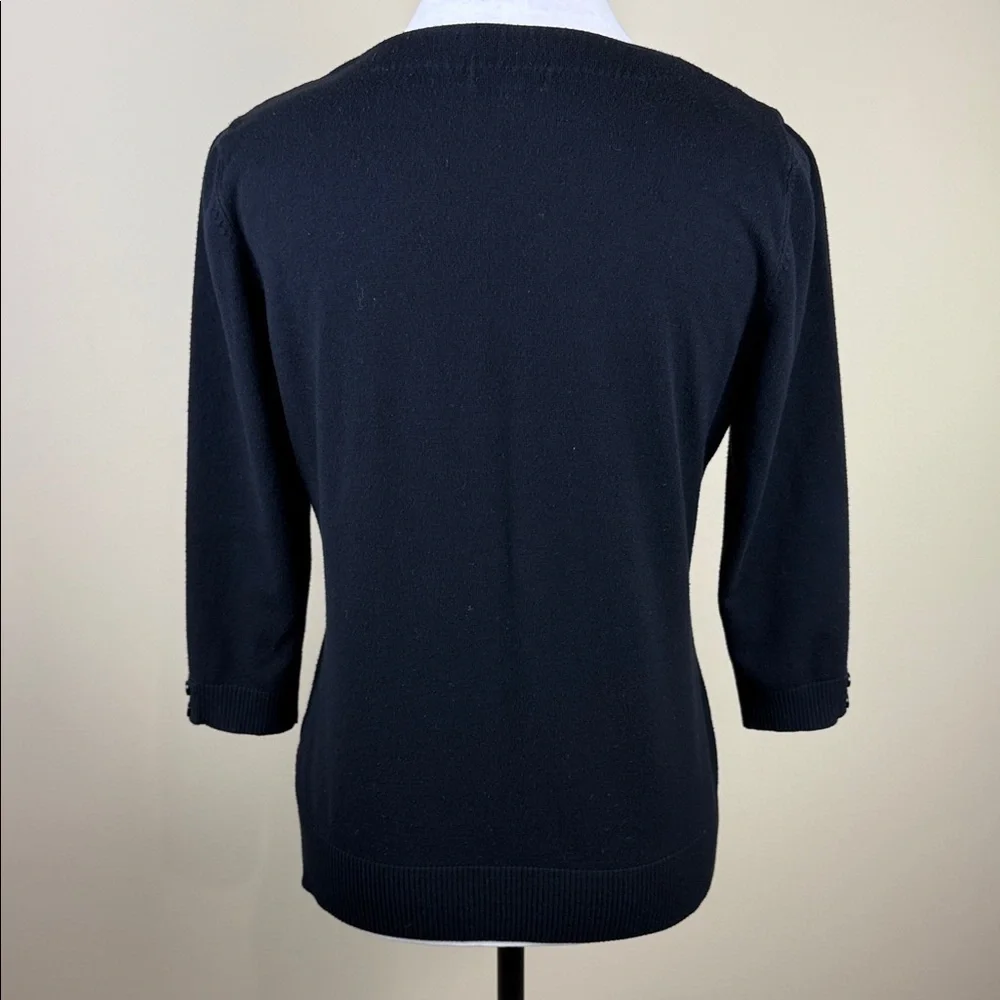 Reitmans Black 3/4 Sleeve V-Neck Cardigan - Picture 3 of 11